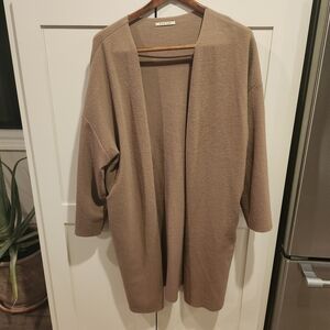 Black Crane Camel wool kimono